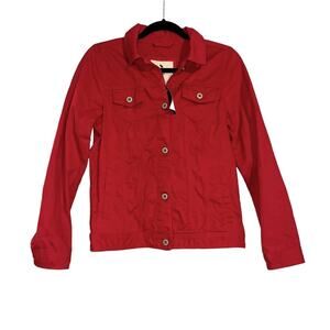 NWT Abercrombie Kids Red Trucker Jacket 15/16